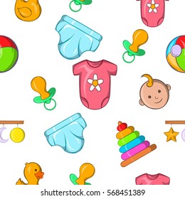 Baby pattern. Cartoon illustration of baby vector pattern for web