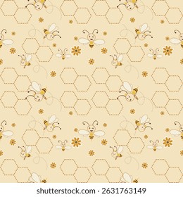 A baby pattern collection featuring adorable bee.Designed for seamless tiling and perfect for baby clothes, nursery décor, baby shower invitations, and wrapping