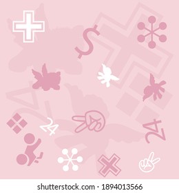Baby pattern with cute cartoon toys. Teddy, balloon, bricks, candy, whirligig and car. For wallpapers, backgrounds, surface textures and prints.
