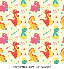 Babymuster mit süßen Dinosauriern.