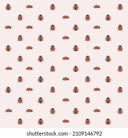 Ilustración de patrones de bebé, Patrón de insectos de bebé, vector de papel digital Ladybug