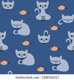 Baby pattern with kittens. Vector illustration 