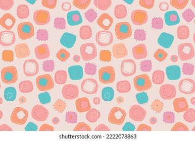 baby pattern seamless with handmade dots, perfect for fabrics and paper decoration