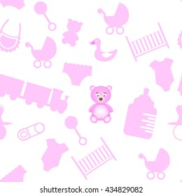 Baby pattern seamless. Vector stock.