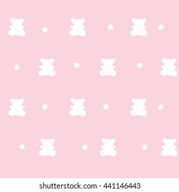 Baby pattern. Teddy bears on pink background.