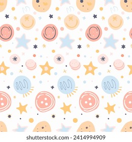 Baby pattern vector cute boho style