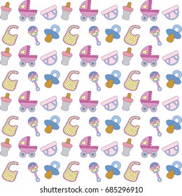 Baby pattern. Vector Illustration. 