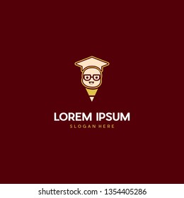 Baby Pencil Education Creative Logo Design