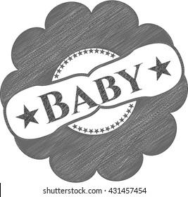 Baby with pencil strokes