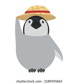 pingüino con vector de sombrero