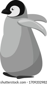 Baby penguin, illustration, vector on white background