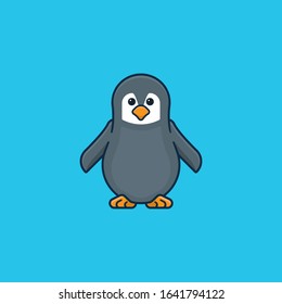 Baby penguin vector illustration for Penguin Awareness Day on January 20. Endangered species color symbol.