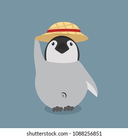 baby penguin wiht hat