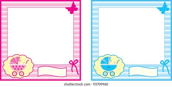Baby photo frame. vector, gradient