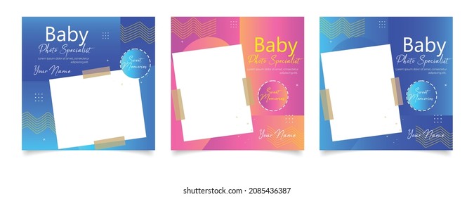 Baby photography poster social media post