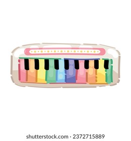 Baby piano toy on white background