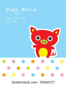 baby pig arrival card