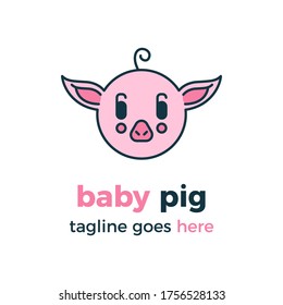 Logo für Babyschweinchen, Vektorgrafik-Symbol 