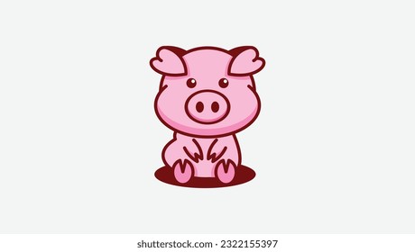 baby pig logo vector design template