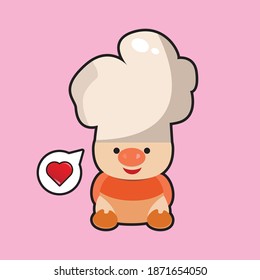 baby pigs as chef vector illustration eps 10