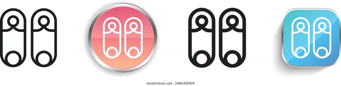 baby pin icon. Thin Linear, Regular and Button Style Design Isolated On White Background