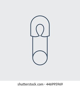 Baby Pin Vector Line Icon. Eps.-10.
