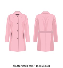 Baby pink autumn coat isolated vector