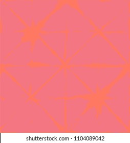 Baby Pink, Blue, Turquoise Dying Organic Vector Seamless Geo Pattern. Retro Nice Ikat Tie Dye Wabi Sabi Traditional Crafts Prints. Drawn Female Fashion Design, Childrens Exotic Kimono Ornament