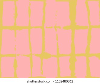 Baby Pink, Blue, Turquoise Dying Organic Vector Seamless Geo Pattern. Minimalist Ikat Tie Dye Wabi Sabi Traditional Hand Made Prints. Drawn Female Fashion Design, Childrens Exotic Kimono Ornament