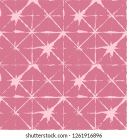 Baby Pink, Blue, Turquoise Dying Organic Vector Seamless Geo Pattern. Hispter Cool Ikat Tie Dye Wabi Sabi Traditional Hand Made Prints Drawn Female Fashion Design, Childrens Exotic Kimono Ornament
