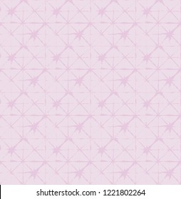 Baby Pink, Blue, Turquoise Lines Organic Vector Seamless Geo Pattern. Horizontal Ikat Tie Dye Wabi Sabi Traditional Simple Prints. Drawn Female Fashion Design, Childrens Exotic Kimono Ornament