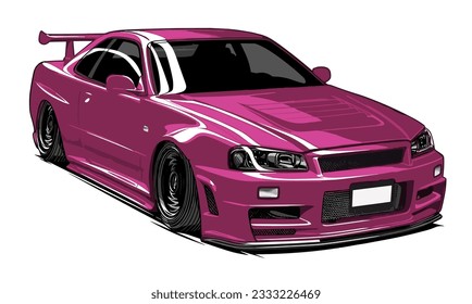Baby Pink car vector custom modern racing car vector art sports racing car isolated on white Background vector car logo art.