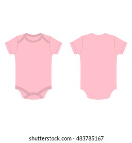 baby pink baby girl bodysuit vector isolated on the white background