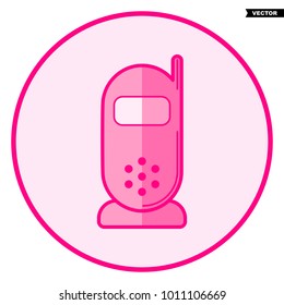 Baby. Pink baby icon on a white background, line art vector design.