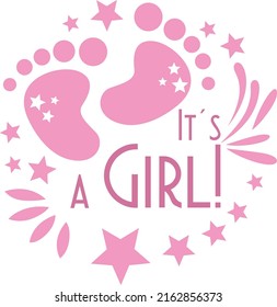 Baby pink illustration of its girl theme
