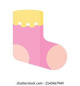 Baby Pink Sock Isolated Icon