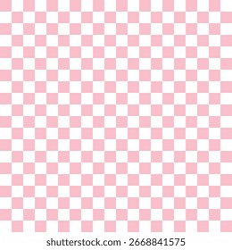 Baby Pink and White Checkered Pattern – Classic Seamless Geometric Design. EPS 10.