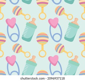 baby pins and bottles pattern design