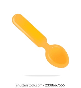 Baby plastic spoon.3d vector cartoon icon