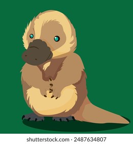 Baby platypus vector illustration of wildlife animals.