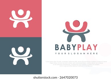 baby play logo design . vector illustration