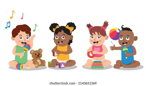 2,802 African Babies Playing Stock Vectors, Images & Vector Art ...