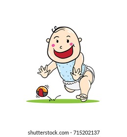 Baby playing with ball