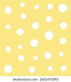 Baby Polka Dot seamless pattern vector on yellow background. Adorable digital art nature wallpaper. Graphic design, prints, cards, textile, banner, decor, nursery.