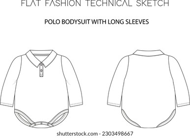 BABY POLO BODYSUIT WITH LONG SLEEVES
