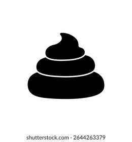 Baby poo silhouette vector flat illustration design.