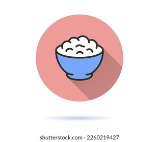 Baby porridge icon. Simple illustration with long shadow for graphic and web design.