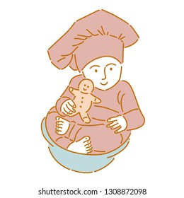 baby poses and cute clothes. hand drawn style vector design illustrations