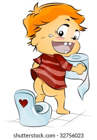 Baby Potty Training - Vector