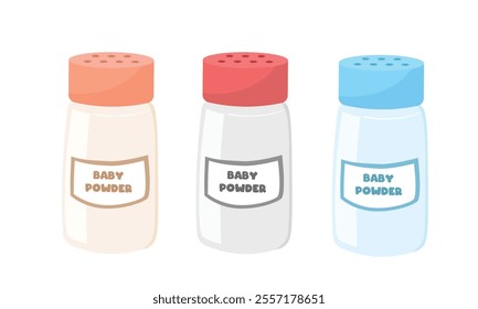 Baby powder clipart. Baby care product, baby element vector. Flat vector in cartoon style isolated on white background.